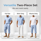 Heren Zomer Linnen Set Losse Shirt en Cargo Shorts Tweedelig Outfit