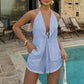 Sexy Rugvrije Halter Top en Shorts Set