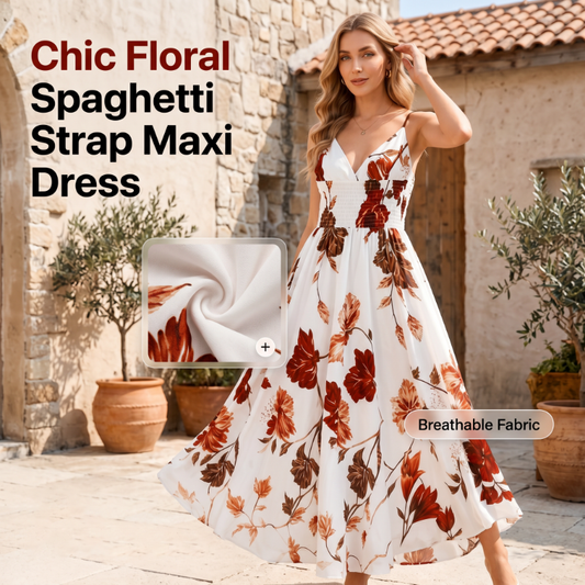Dames Geprinte Spaghettibandjes Maxi Jurk