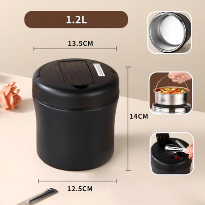 Vacuüm Geïsoleerde Voedselcontainer met Opvouwbaar Bestek