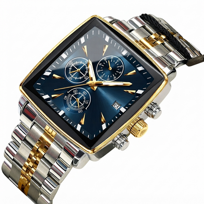 💥Heren klassiek vierkante wijzerplaat quartz horloge