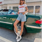 Dames Klassieke Effen Hoge Taille Shorts