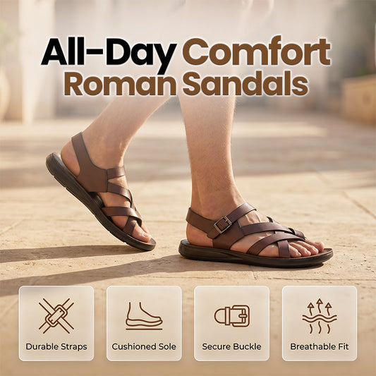 🌊 Heren Romeinse stijl sandalen – zachte zool zomer casual strandwandelschoenen