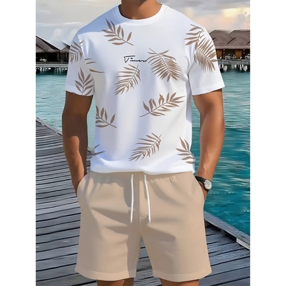 Heren Zomer Bedrukte 2-Delige Set