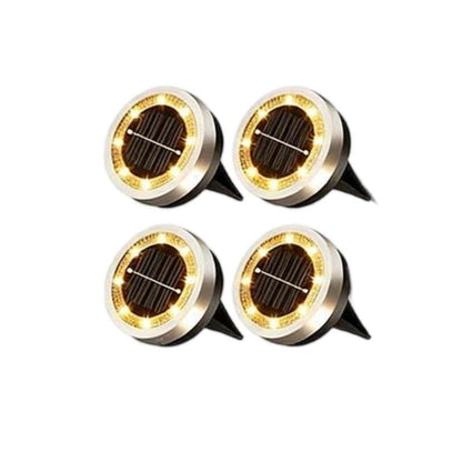 ⏳ Tijdelijke aanbieding⏳ Solar grondlampen met 8 leds en automatische schemersensor RVS en ABS Warm of wit licht Sets van 4 of 8 stuks