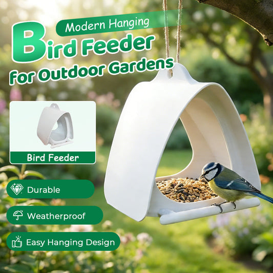 Modern hangend vogelvoederhuisje voor in de tuin