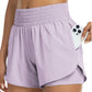 Dames Sportieve Yoga Shorts Dubbele Laag Gymshorts