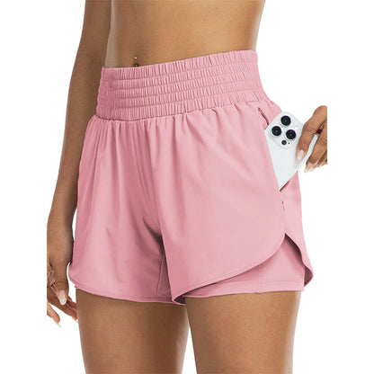 Dames Sportieve Yoga Shorts Dubbele Laag Gymshorts