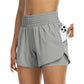 Dames Sportieve Yoga Shorts Dubbele Laag Gymshorts