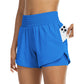 Dames Sportieve Yoga Shorts Dubbele Laag Gymshorts