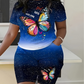 Dames Casual Vlinderprintset – Top en Shorts