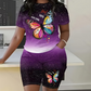 Dames Casual Vlinderprintset – Top en Shorts