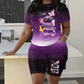Dames Casual Vlinderprintset – Top en Shorts