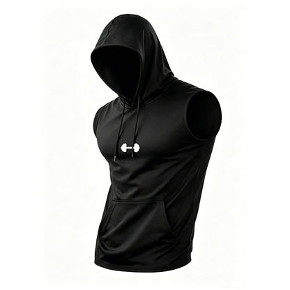 Heren Atletisch Mouwloos Hoodie Vest