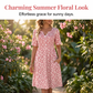 Dames Casual V-hals Print Jurk met Zakken