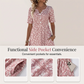 Dames Casual V-hals Print Jurk met Zakken