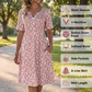 Dames Casual V-hals Print Jurk met Zakken