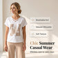 Dames Casual Tweedelig Set V-Hals Top en Cropped Broek