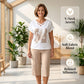 Dames Casual Tweedelig Set V-Hals Top en Cropped Broek