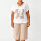 Dames Casual Tweedelig Set V-Hals Top en Cropped Broek