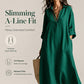 Dames Losse Katoen Linnen Shirt Maxi Jurk