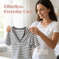 Dames Gestreept V-Hals Korte Mouw Crop Top