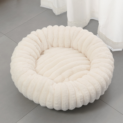 🐱💤 Ultrazacht, rustgevend rond mandje voor katten en honden – Verhoogde rand, knus nestje, perfect voor een rustig dutje 🐶☁️