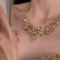 Elegante Gele Fonkelende Strass Sieraden