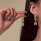 Elegante Gele Fonkelende Strass Sieraden