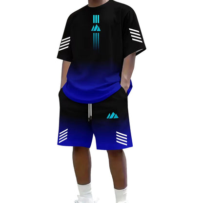 Heren Zomer T-shirt & Shorts Tweetelig Set