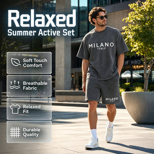 Heren Casual T-shirt en Shorts Set