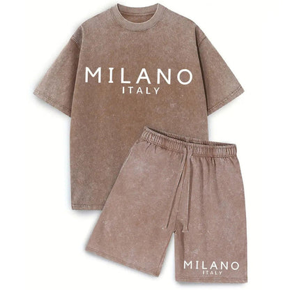 Heren Casual T-shirt en Shorts Set