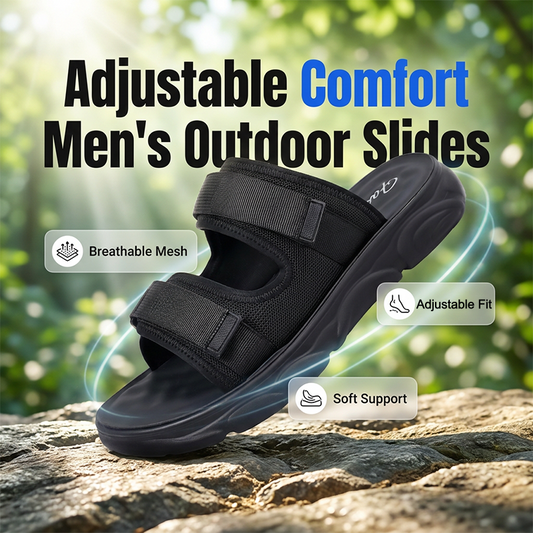 Heren Verstelbare Dubbele Riem Slide Sandalen
