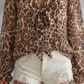 Dames V-hals Luipaardprint Top
