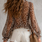 Dames V-hals Luipaardprint Top