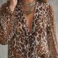 Dames V-hals Luipaardprint Top