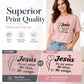 Dames Letterprint Casual Korte Mouw T-shirt