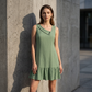 Dames Mouwloze Jurk met Asymmetrische Kraag