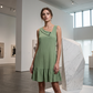 Dames Mouwloze Jurk met Asymmetrische Kraag