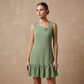 Dames Mouwloze Jurk met Asymmetrische Kraag