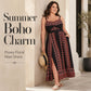 Dames Grote Maten Boho Spaghettibandjes Maxi Jurk