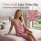 Dames Kanten V-Hals Nachthemd Losse Modal Slip Nachtkleding