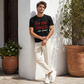 Grappige Duitse Slogan Heren Zwart T-Shirt Casual Korte Mouw Ronde Hals Top