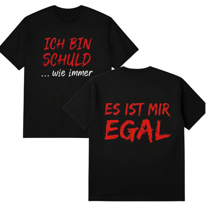 Grappige Duitse Slogan Heren Zwart T-Shirt Casual Korte Mouw Ronde Hals Top