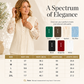 🌸 Elegante Dames Top Met V-Hals & Kanten Details – Comfortabele Lange Mouwen