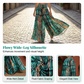 Dames Gesmockte Hoge Taille Wijde Pijp Broek