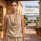 Dames Halternek Wijde Pijp Jumpsuit