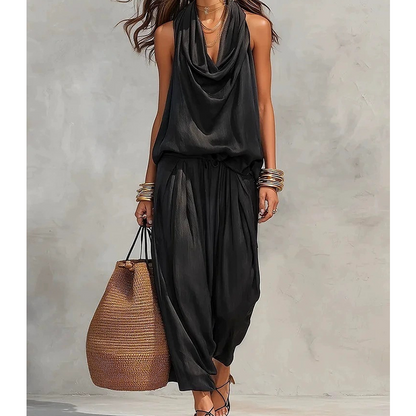 Dames Halternek Wijde Pijp Jumpsuit