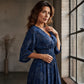 Dames Elegante V-Hals Bedrukte Jurk
