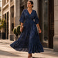 Dames Elegante V-Hals Bedrukte Jurk